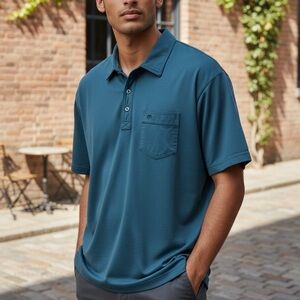 Travis Mathew Teal Polo Shirt